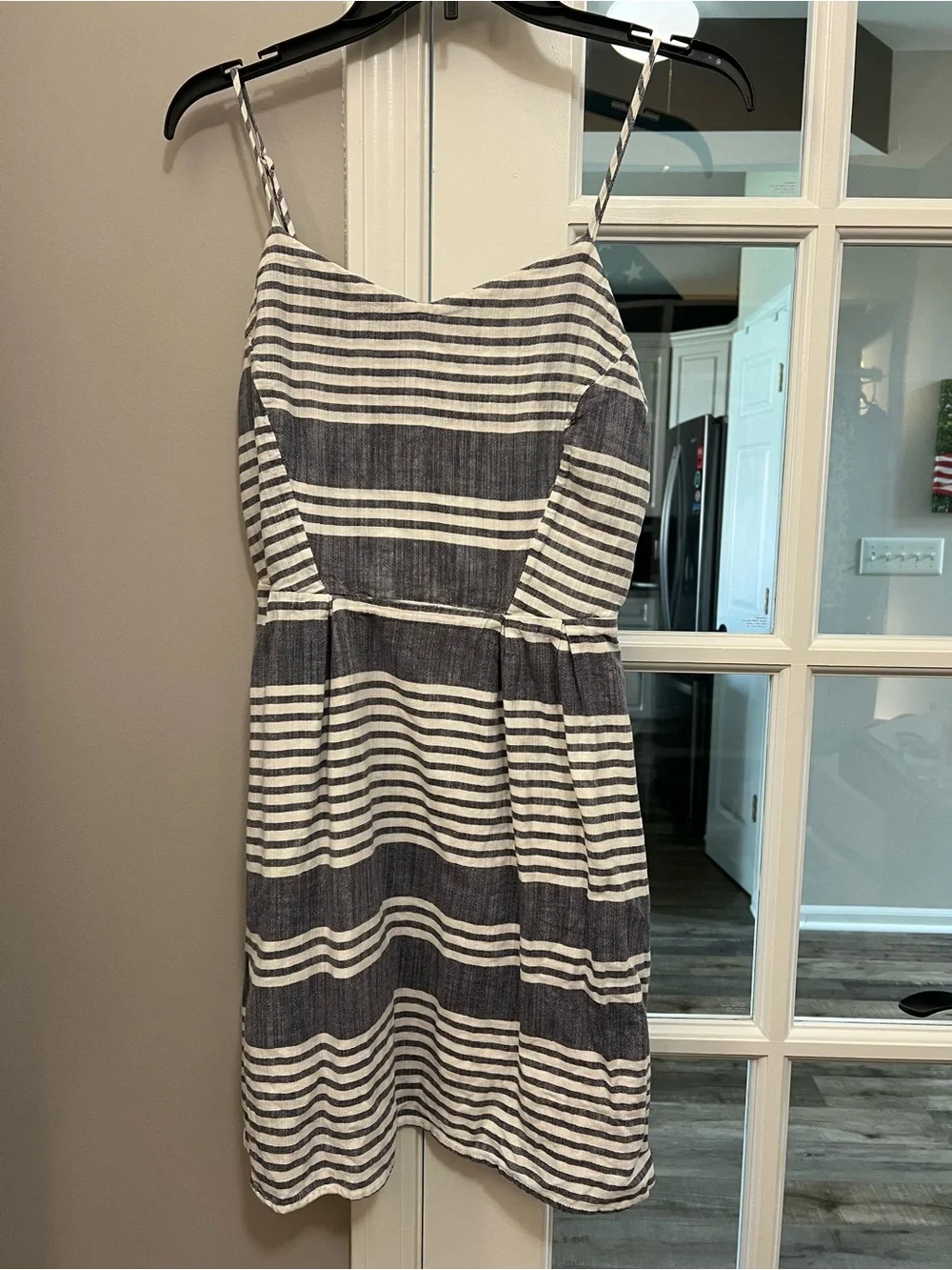Old Navy Navy and White Striped Mini Sundress size S tall EUC